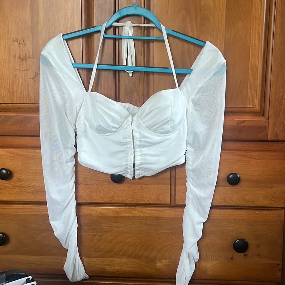PARTHEA long sleeve corset top